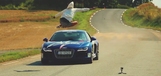 Man Jumps Audi R8