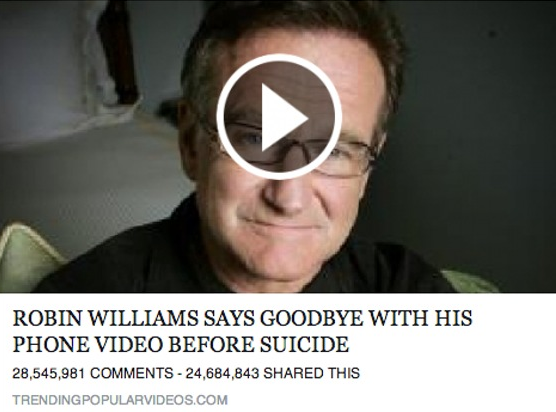 Robin Williams Says Goodbye With His Phone Video Before Suicide