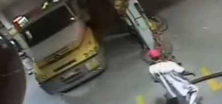 Truck Driver Crashes into a Gas Station Texting and Driving