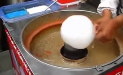 Chinese Cotton Candy Flower Video Man Spins Cotton Candy