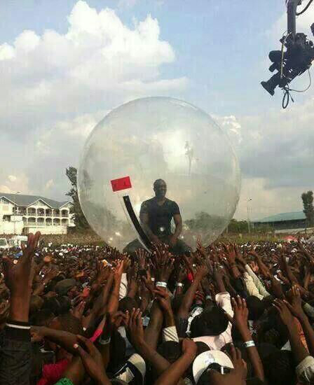 Akon Crowd Surfing in a Giant Bubble to Avoid Ebola