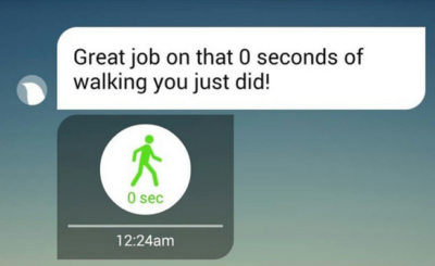 Great job on that 0 seconds of walking you just did!