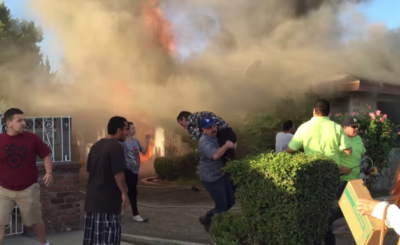 Man rescued from burning Fresno home VIDEO