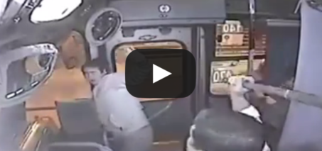 Purse thief gets beat up by Bus Driver with a bat VIDEO