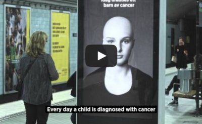 A hair-raising message: Subway Station Cancer Ad