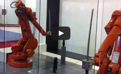 ABB Robots Katana Fight - Samurai Sword Robot Battle