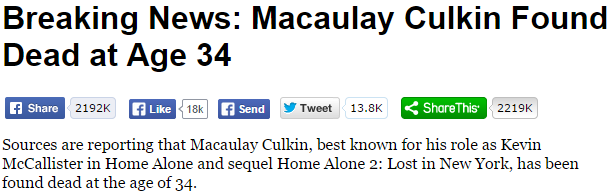 Breaking News Macaulay Culkin found dead at age 34
