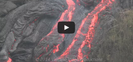 Lava activity in Hawaii - Volcano lava flowing