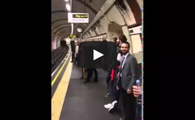 Neil Francis singing on London Underground