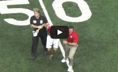 Ohio State Coach Anthony Schlegel Tackles Fan on Field