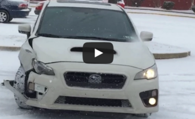 2015 subaru WRX crash trying to snow drift