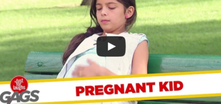 Pregnant Little Girl Prank - Young father picks her up!