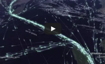 Global ship traffic seen from space