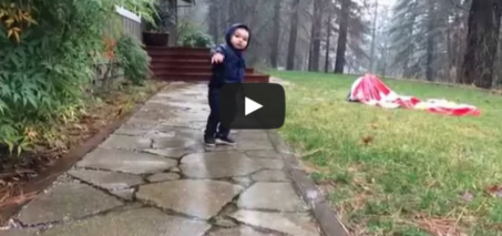 Kid falls in puddle and walks it off. Funny.