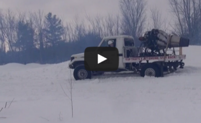 Snowblowing with a jet engine, first try! PowerModz!