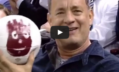 Tom Hanks Reunites With Wilson At Rangers Game