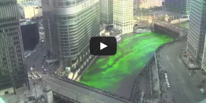 2015 Dyeing the Chicago River Green for St. Patricks Day