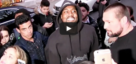 Hip Hop artist performs for Kanye West in front of his hotel