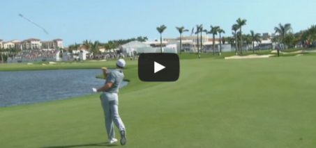 Rory McIlroy’s approach into water and club toss at the Cadillac Championship