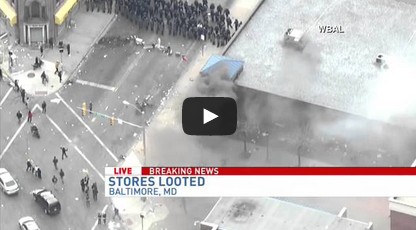 CVS set on fire during Baltimore riots