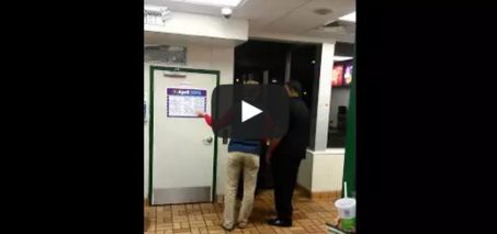 McDonald's worker LIGHTS UP drunk college student