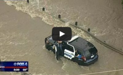 Officer rescued from floodwaters in Sachse