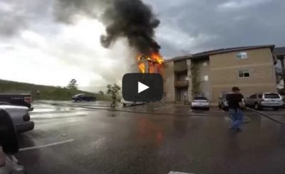 Apartment Fire caught on camera