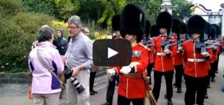 Make Way - stupid man - Queen's guards mow down tourist