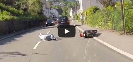 Scooter rider deliberately rammed off the road. Hit and run.