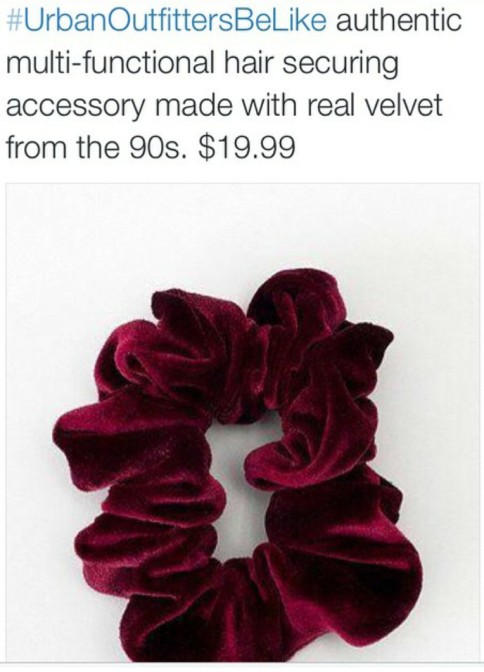 Urban Outfitters Be Like Authentic multi-functional hair securing accessory made with real velvet from the 90s