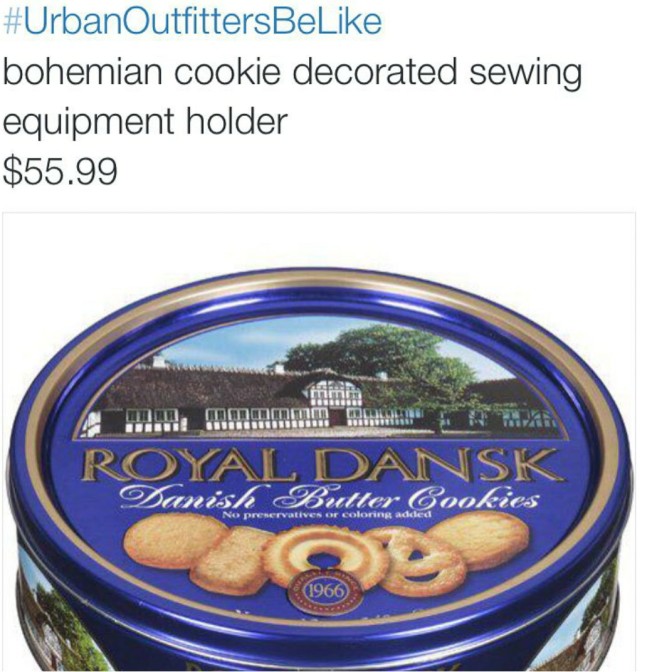 Urban Outfitters be like bohemian cookie decorated sewing equipment holder $55.99