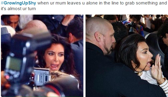 growing up shy when ur mum leaves u alone in the line to grab something it's almost your turn