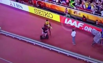 Guy on a segway takes out Usain Bolt