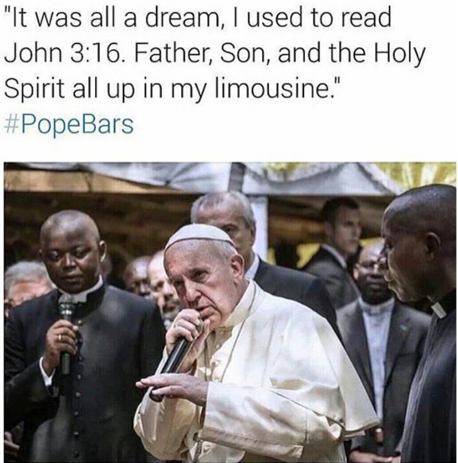it was all a dream i used to read john 3 16 father son and the holy spirit all up in my limousine