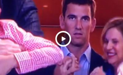Eli Manning can't contain excitement when Peyton wins