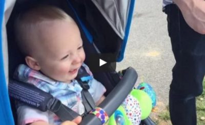 Baby Reacts to Skate Park Collision