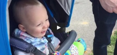 Baby Reacts to Skate Park Collision