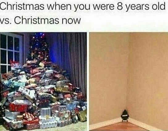 christmas when you were 8 years old vs christmas now