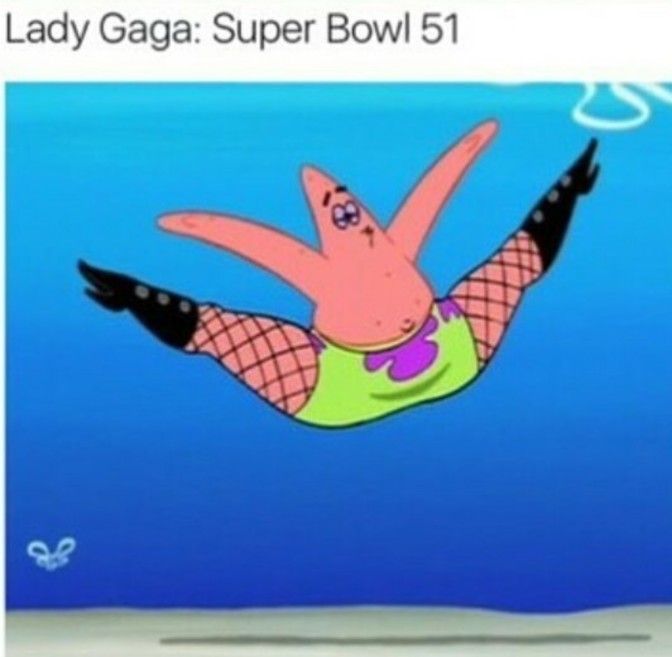 lady gaga superbowl 51 patrick star spongebob